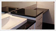 Red black white bathroom